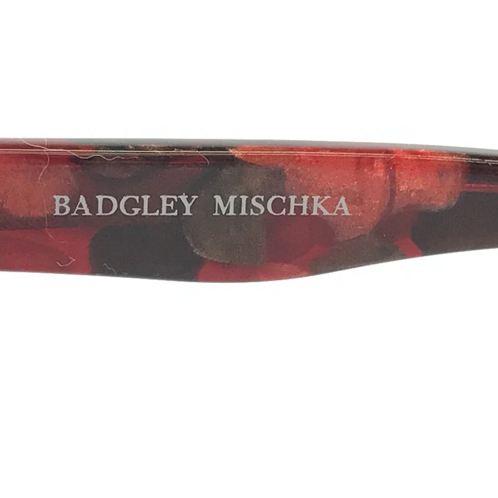 Badgley Mischka Sunglasses Bernadetta BUR Burgundy Cat Eye Frames w/ Gray Lenses
